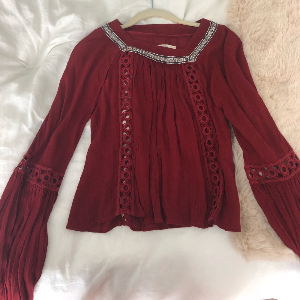 Tularosa Beaded Long Sleeve Top